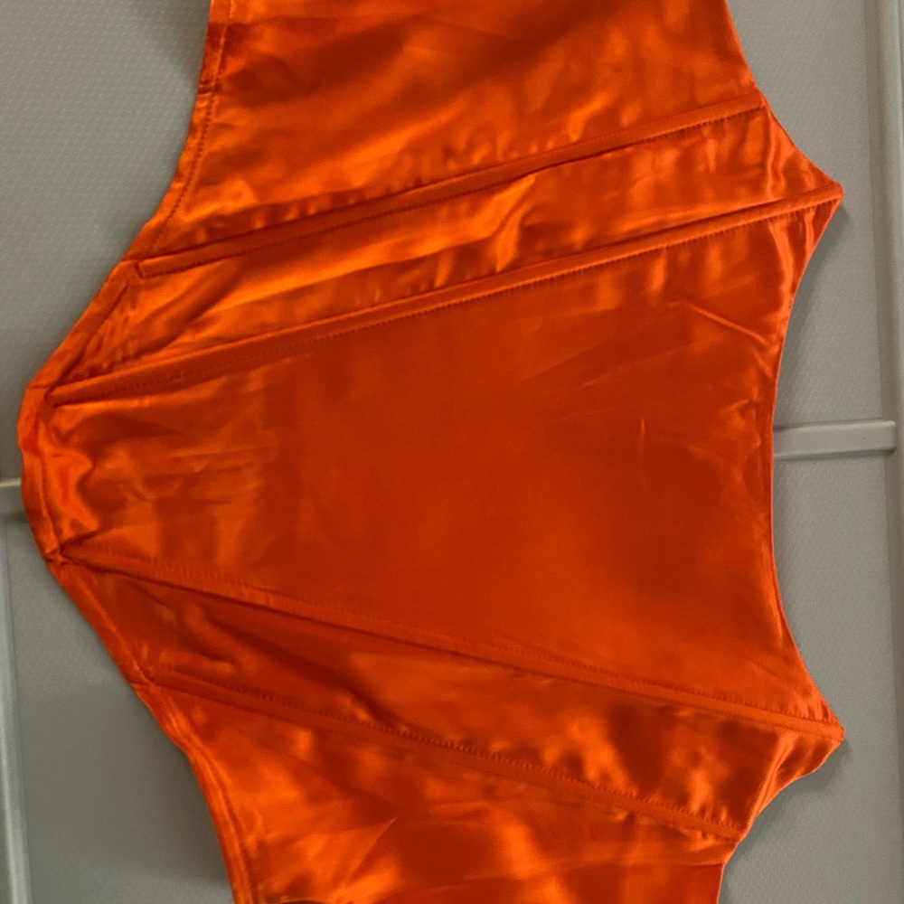 SHEIN Bold Red/Orange Satin Top